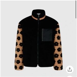Sundae School Black & Tan Floral Sleeve Fleece Jacket